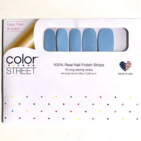 Color Street Nail Polish Strips in Aspen Sky light blue periwinkle blue manicure - Picture 4 of 4